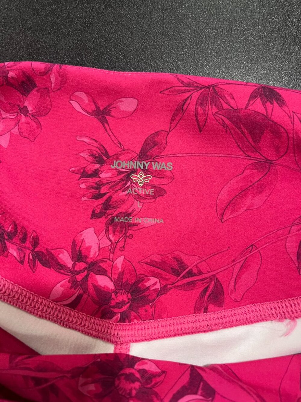 Johnny Was Leggings Womens Large Bee Active Hot Pink Floral - Picture 4 of 5